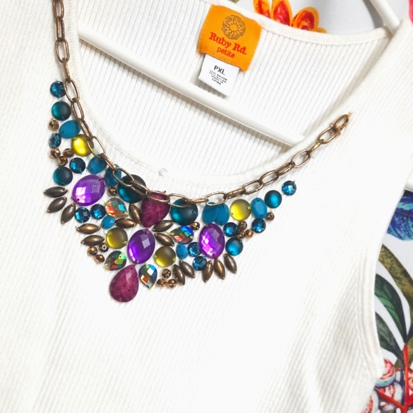 Ruby Rd Tank Tops Ruby Rd. | Tops | Ruby Rd Vintage Elevated Beaded Ribbed Tank Top ...